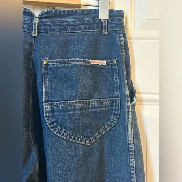 1980's High Waist Pleated Blue Denim Jeans / "Marie France" / Size: 27" x 29 - Picture 2 of 7